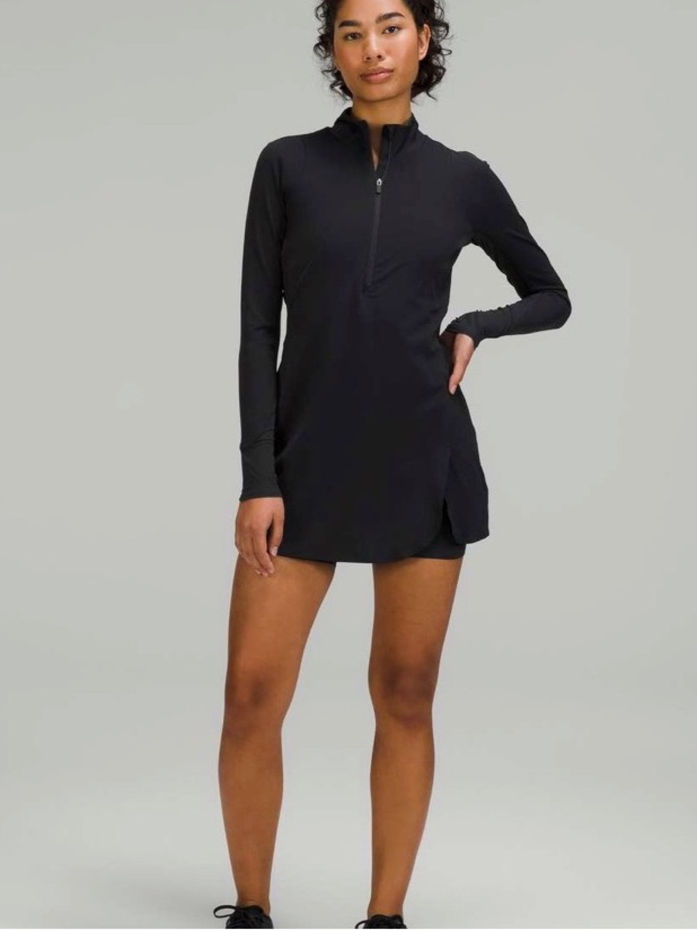 Lululemon Black Nulux Long Sleeved Tennis Dress